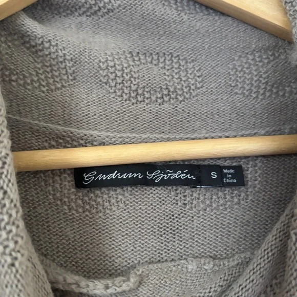 Wool cotton blend knit Mock Roll Neck Colorblock Gudrun Sjoden Dress Size Small - Picture 4 of 6